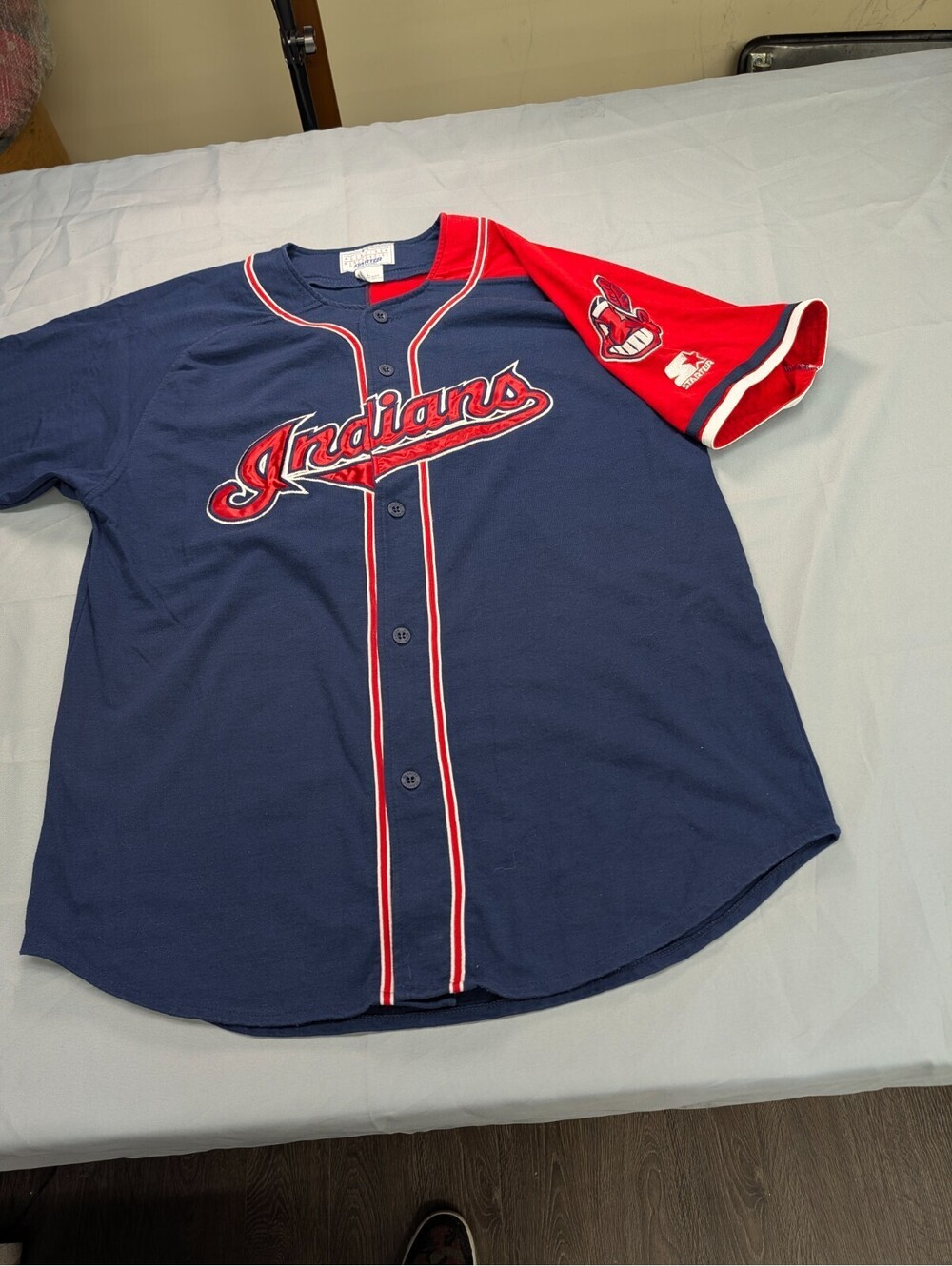 Cleveland Indians Starter MLB Jersey Large Vintage Blue Red